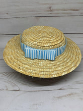 Dapper Dan's Straw Hat Fascinator Hat- Blue
