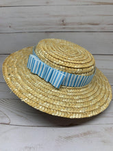Dapper Dan's Straw Hat Fascinator Hat- Blue