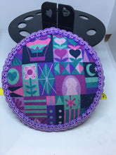 Disneyland Its a Small World Inspired print Fascinator Hat Base DIY Finish it yourself or Ready to wear Purple Print