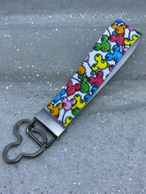 Rainbow Mickey Balloons wristlet Keychain or Purse Charm
